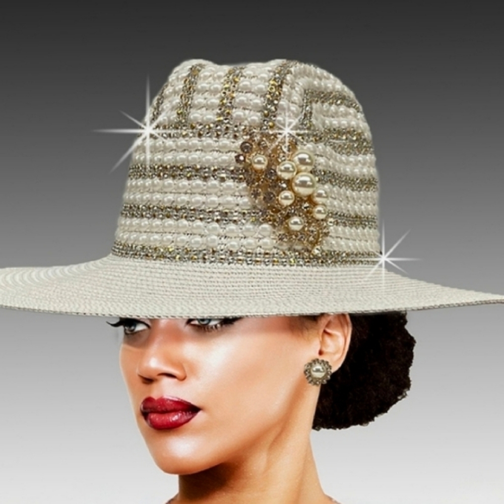 Beloved Millinery Stunning Couture Handcrafted Pearls Jeweled Cowboy Western Hat